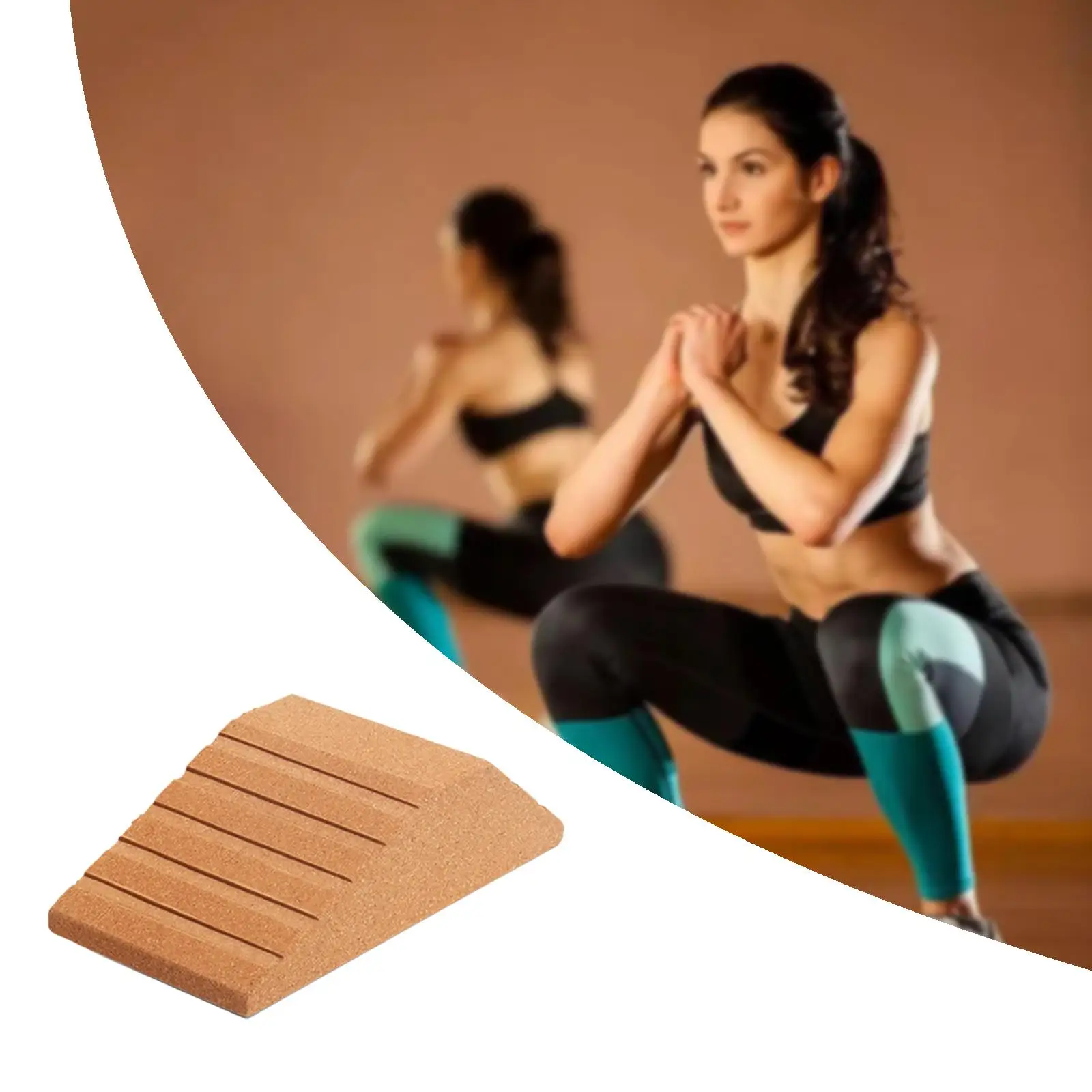 Cork Squat Wedge Block Prop Accessory Portable Durable Yoga Brick for Pilates Bodybuilding Exercise Weightlifting Indoor Sports