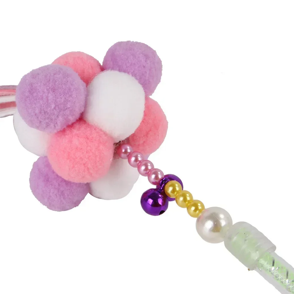 4pcs Pet Cat Stick, Cute Candy Color Ball Cat Stick, Fairy Cat Stick, Cat Toy, Pet Supplies  cat toys interactive  pet toys