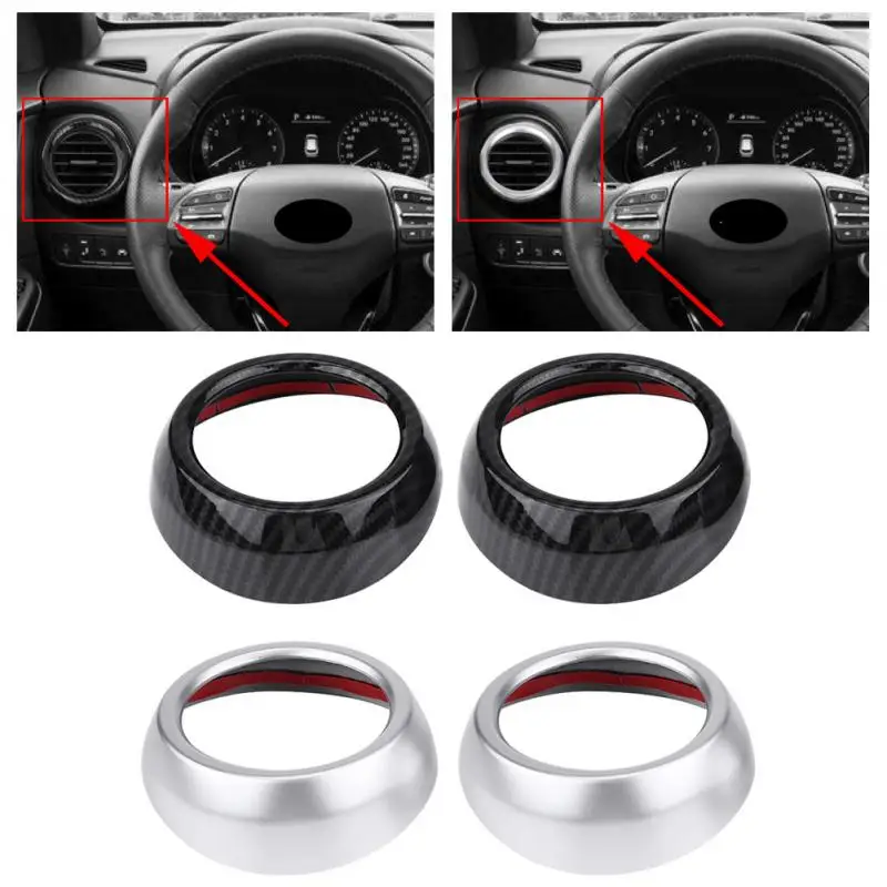 

2Pcs Front Side Air Vent Outlet Trim Cover Frame for Hyundai Encino Kauai Kona 2017 2018 2019 2020 SUV Car AccessoriesNew