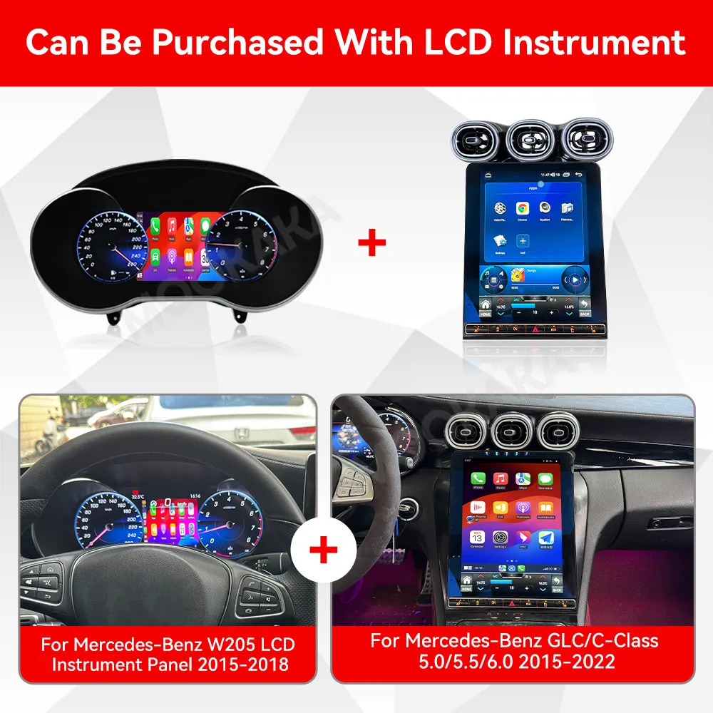 Glc Android Radio Android 15 Auto Stereo Car Radio For Mercedes Benz GLC C Class 2015 ...