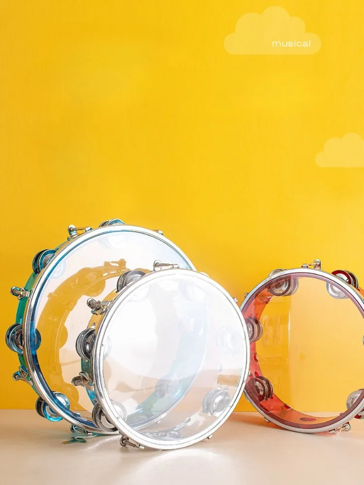 Special Children's Use Double Row Adjustable Tambourine Orff Percussion Instrument Musical Hand Drum Band Performance Instrument
