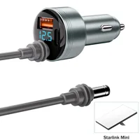 Автомобильное зарядное устройство 3 в 1 для Starlink Mini с DC 5521 USB-C QC 3.0, 3 порта, поддержка быстрой зарядки PD с кабелем постоянного тока 16AWG — изображение 5