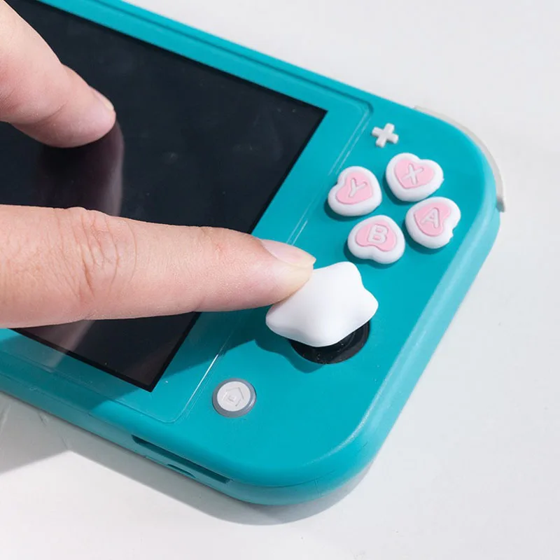 Vibrant Love Silicone Thumb Stick Grip & Key Sticker Set for Portable Gaming Console
