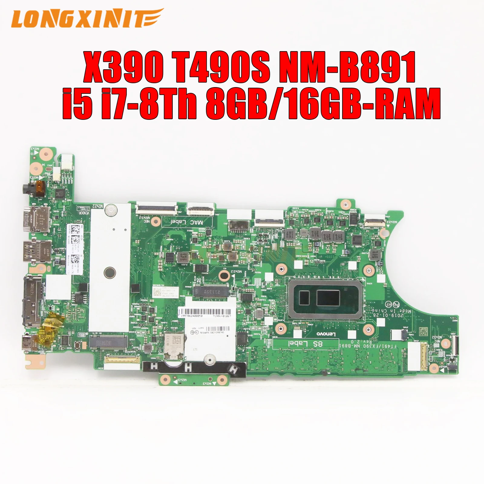 NM-B891-For-Lenovo-ThinkPad-X390-T490S-Laptop-Motherboard-with-CPU-i5 ...