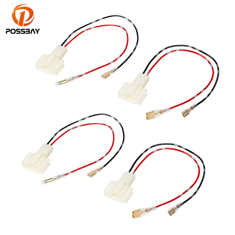 2 Pairs Car 2 Pin Speaker Wire Harness Adapter Plug Universal Fit for