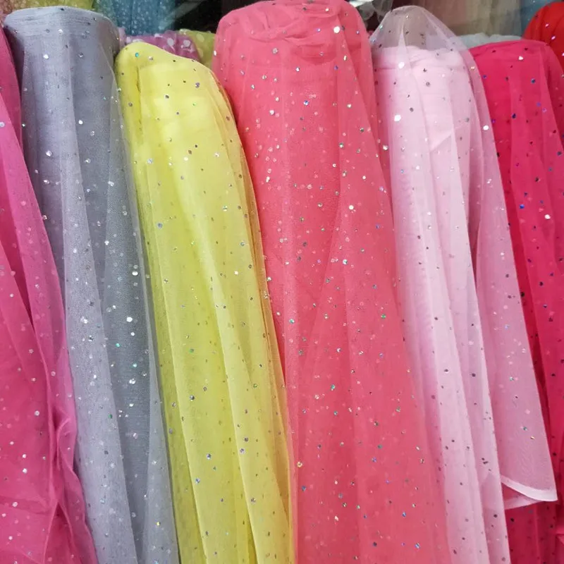 100cm * 150cm 1pc 반짝 이는 도트 메쉬 Tulle 패브릭 인형 아름다운 웨딩 드레스 의류 장식 재료 DIY 천 봉제 용품