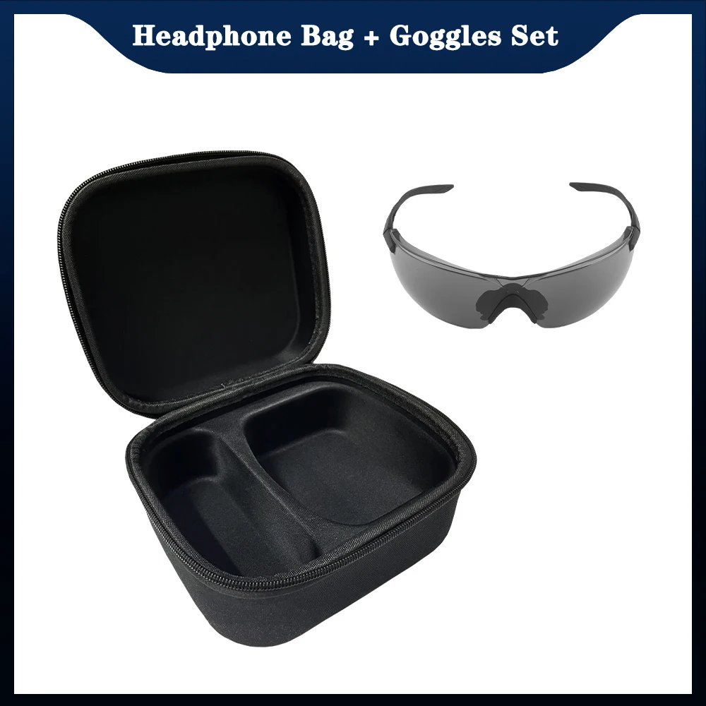 Tactical Headphones EVA Box and Goggles Kit for Foldable Headset Storage，Fit Outdoor Hunting Shooting&Travel Camping Game Hiking