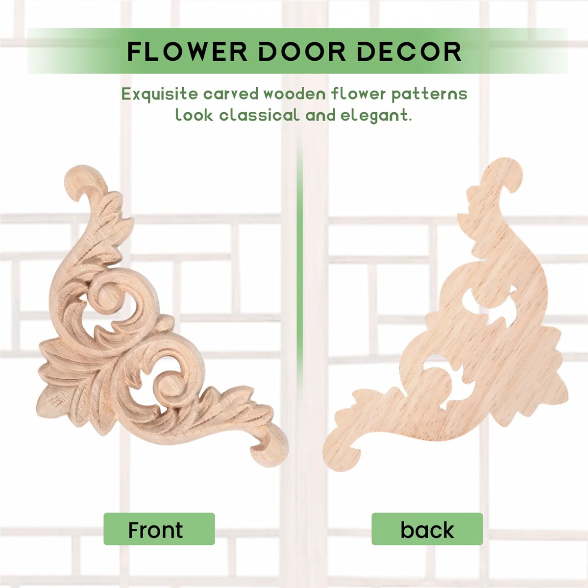 10 Pcs Wood Carving Decal Wood Carved Mouldings Corner Applique Home Door Decor Carving for Door Cabinet Windows