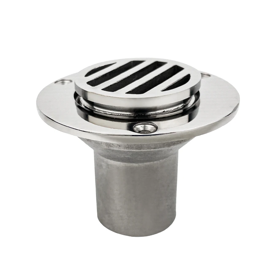 38MM/50MM Stainless Steel Floor Deck Cockpit Drain Boats Removable Cover Straight Drain isure marine deck fill filler keyless cap 38mm water fuel gas waste 316 stainless steel boat accessories