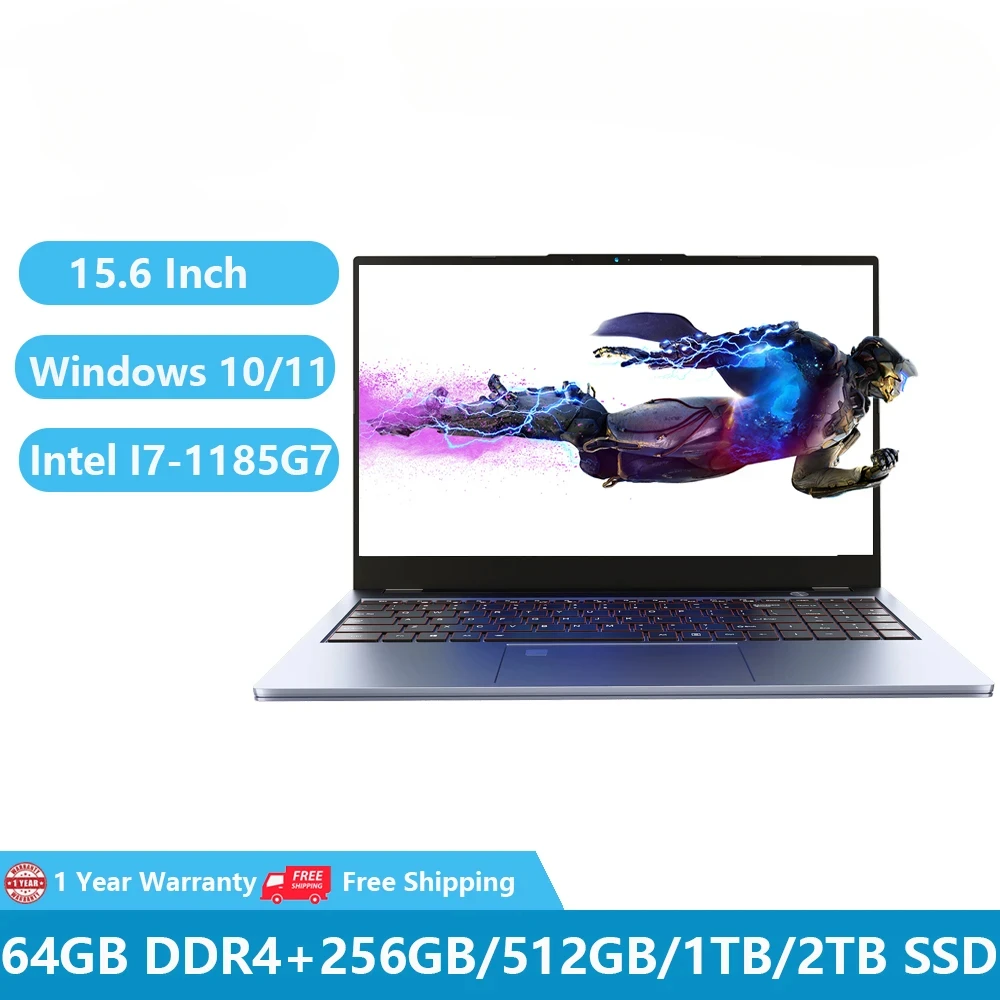 2023 Computer Portatili Da Gioco Windows 11 Quaderni In Metallo Per Ufficio 15.6 Pollici 11Th Gen Intel Core I7-1185G7 64Gb Ram 2Tb M.2 Nvme Rj45 Lan