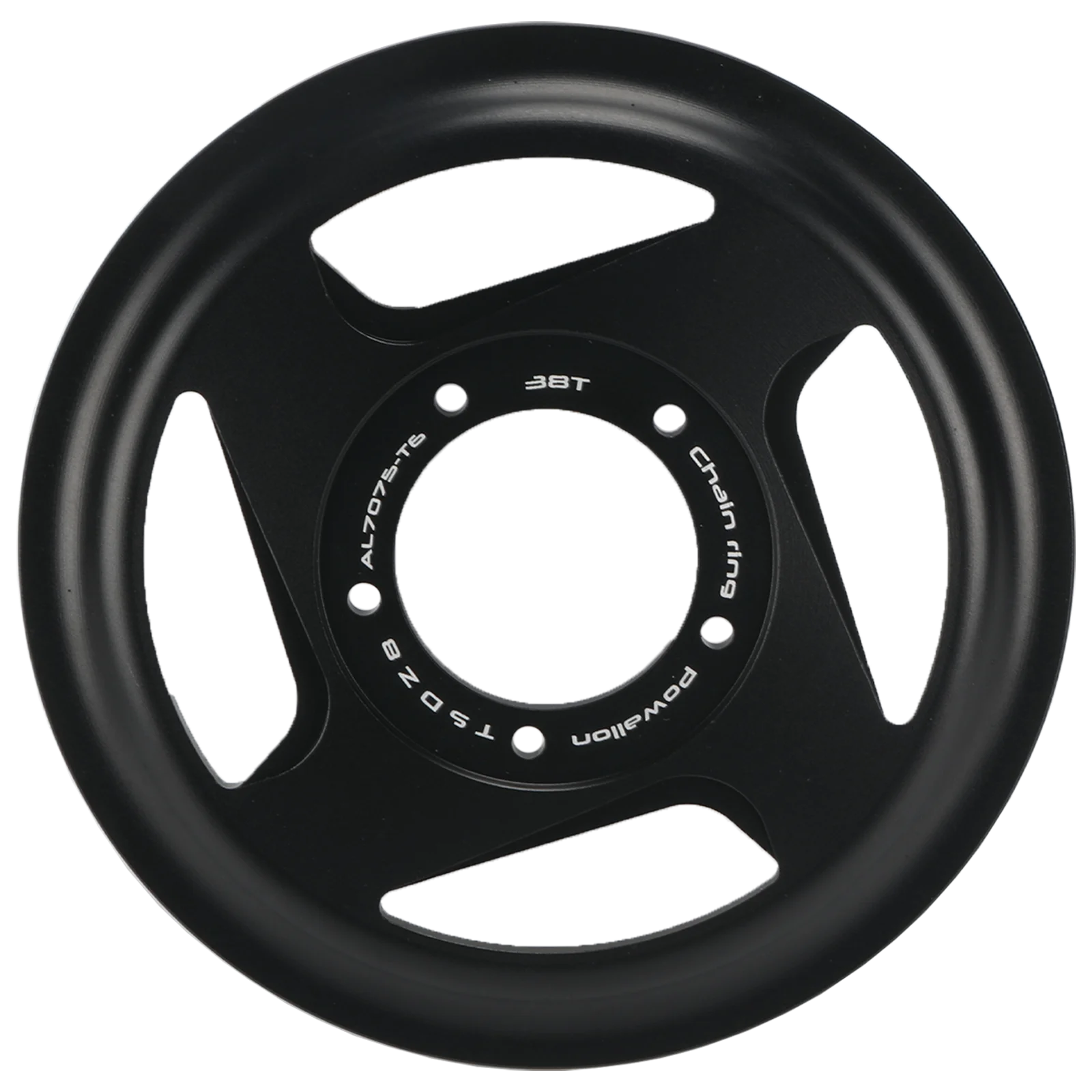 Powallon 38/42T Offset Chainring with Integrated Guard for