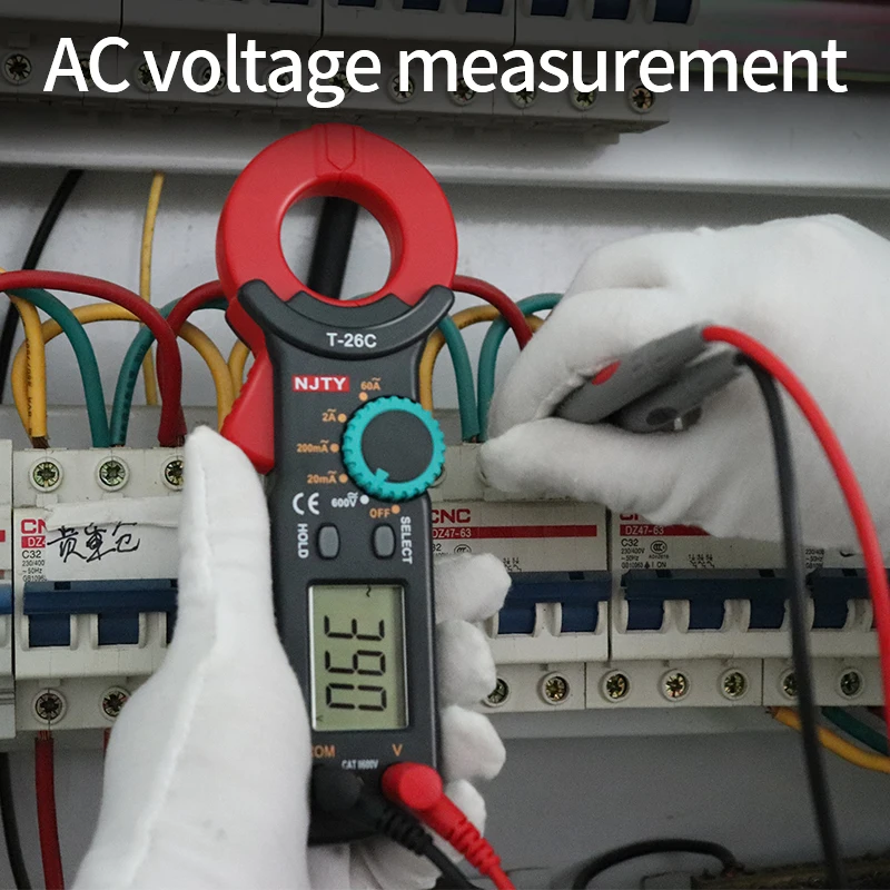 

NJTY T-26C Professional Leakage Current Test Digital Clamp Meter 20mA~60A Detection precision current 0.01A Auto Range