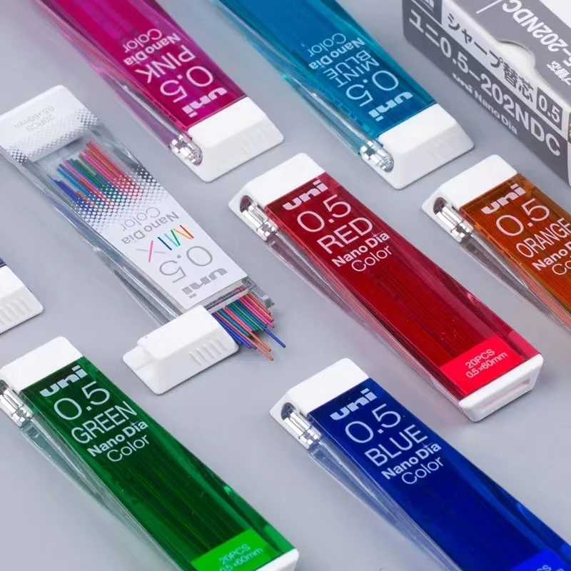 Japan Uni Nano Dia Color 0.5-202NDC colored Mechanical pencil leads refills 0.5mm writing supplies