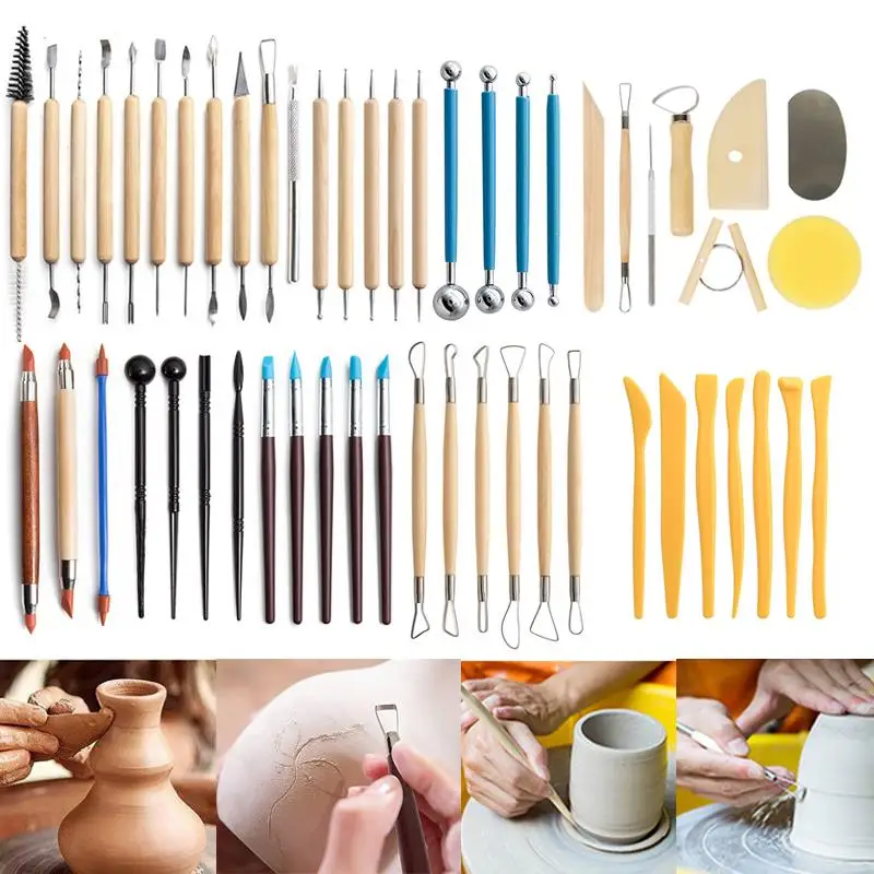 Pottery Sculpting Tools Set Ceramic Detail Texture Shaping Blade Clay Modeling Stainless Steel Tool Kit Carving Hole Punch