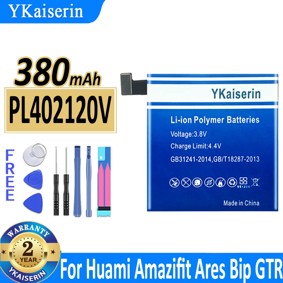 

New YKaiserin 380mAh PL402120V Battery For Huami Amazifit Ares Bip GTR Smart Sport Watch A1608 Battery