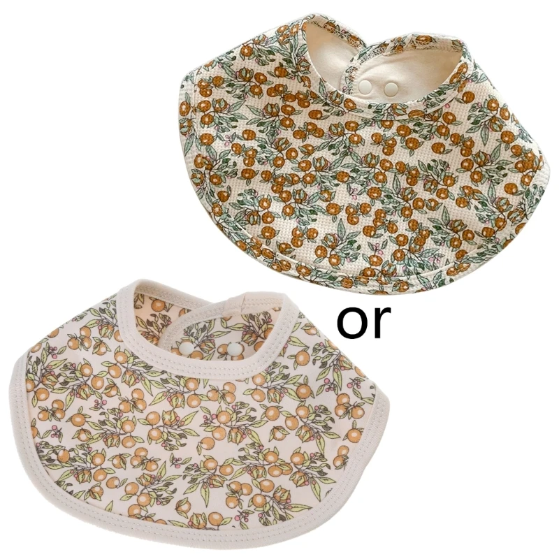 

Нагрудники с цветочным принтом для младенцев, плотный хлопковый нагрудник для прорезывания зубов, ткань для отрыжки