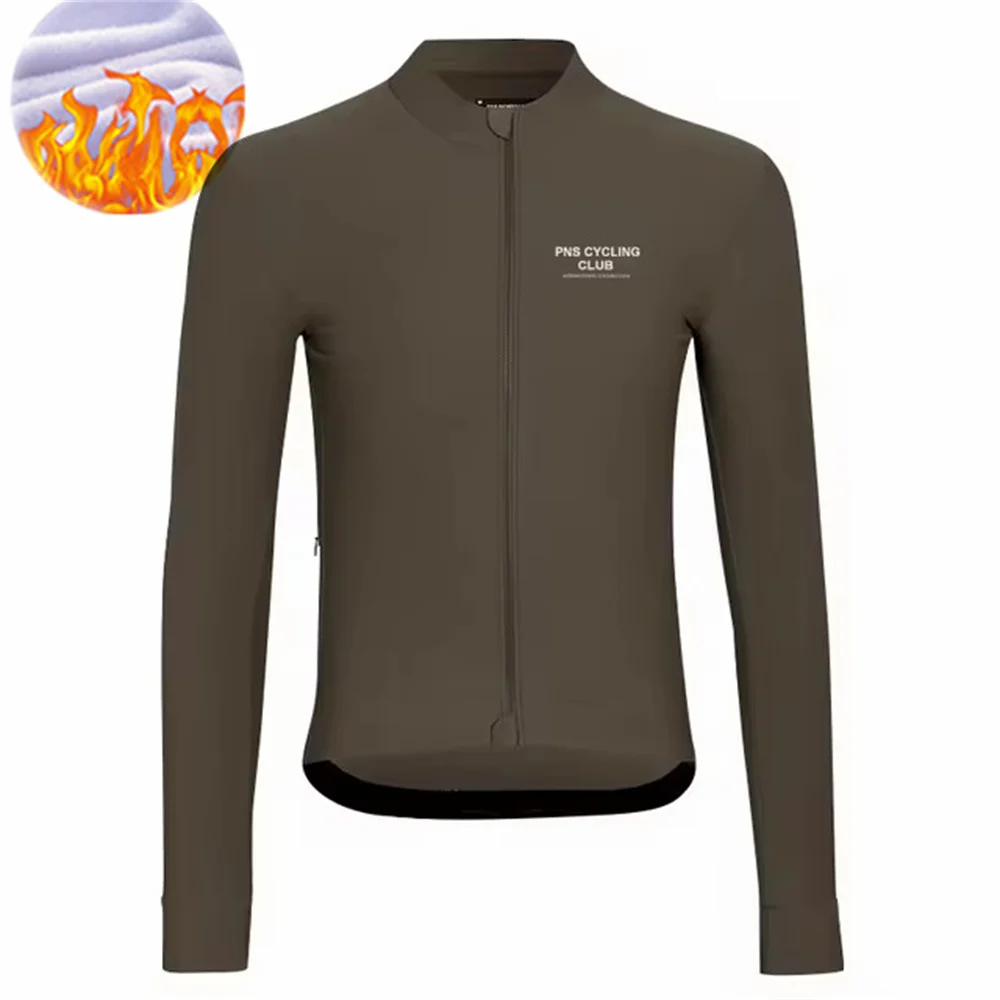 Cycling Jersey Long Sleeve Thermal Fleece for Men Winter MTB Road Bike