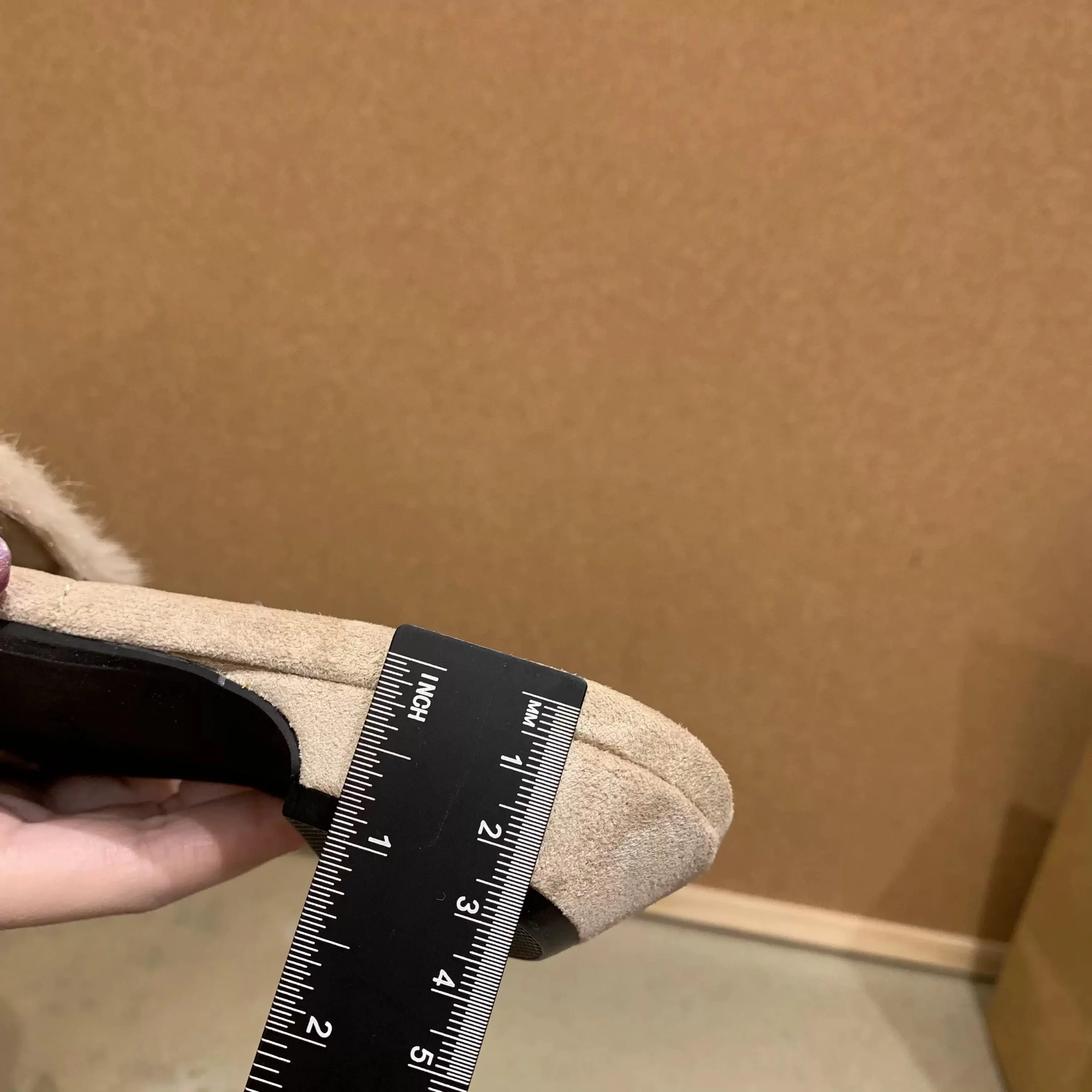 Aphixta Sweet Pink Butterfly Design Women Fashion Slippers Soft Fur Square Toe Flannel Slides Outside Low Heel Purple Shoes