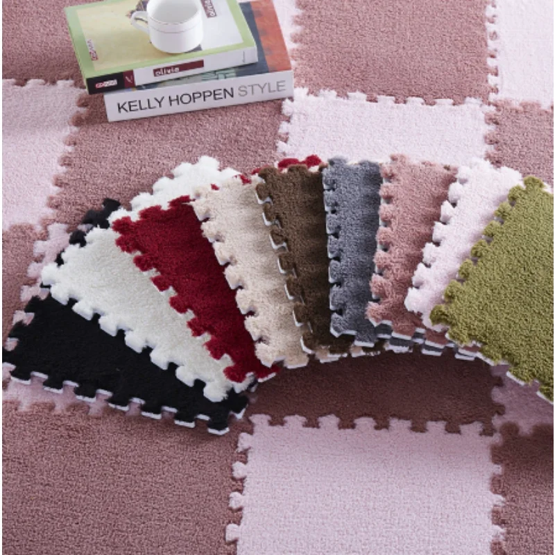 

10Pcs Soft Plush Mat EVA Floor Mats Splicing Floor Pads Patchwork Rugs Thicken Floor Cushion Crawling Rugs Puzzle Mat