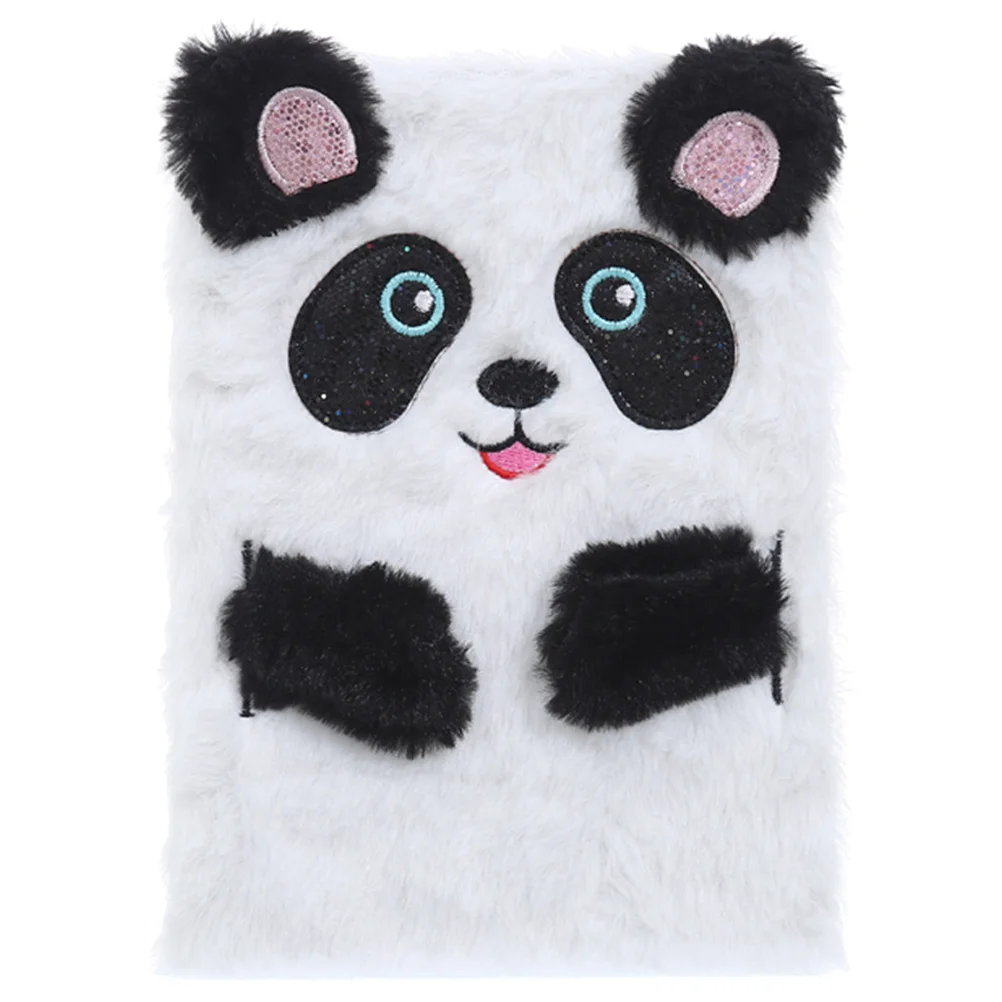 

Cartoon Notebook Plush Scrapbook Adorable Notebook Writing Pad Students Writing Journal Notebook Diary Notepad Supplies (Panda)