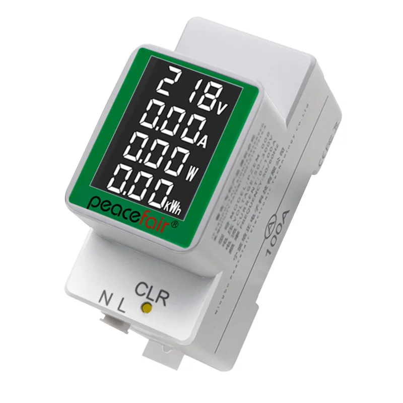 Pzem-008 Din Rail Elettricità Digital Power Energy Meter Watt Kwh Wattmetro Monitor Amperometro Voltmetro Ac 50-300V 100A