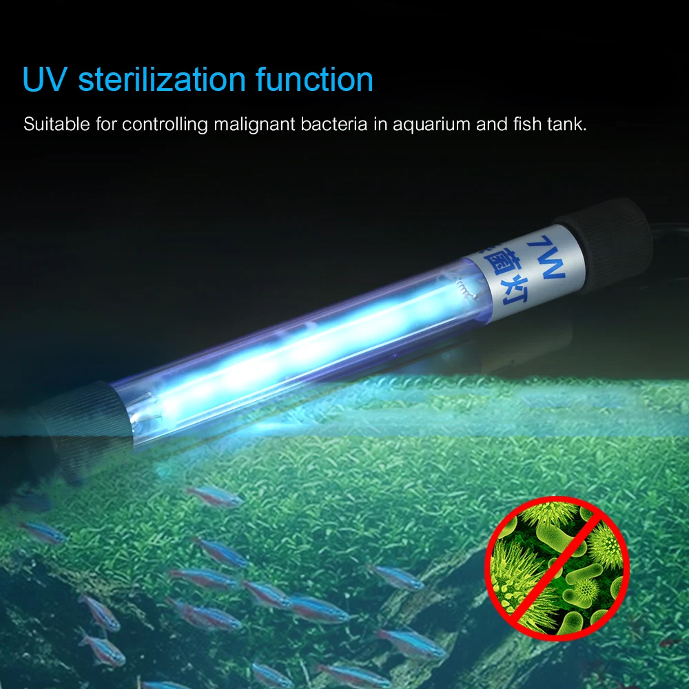 UV 光滅菌ランプ水中紫外線滅菌器水消毒水族館の水槽の池 AC220-240V