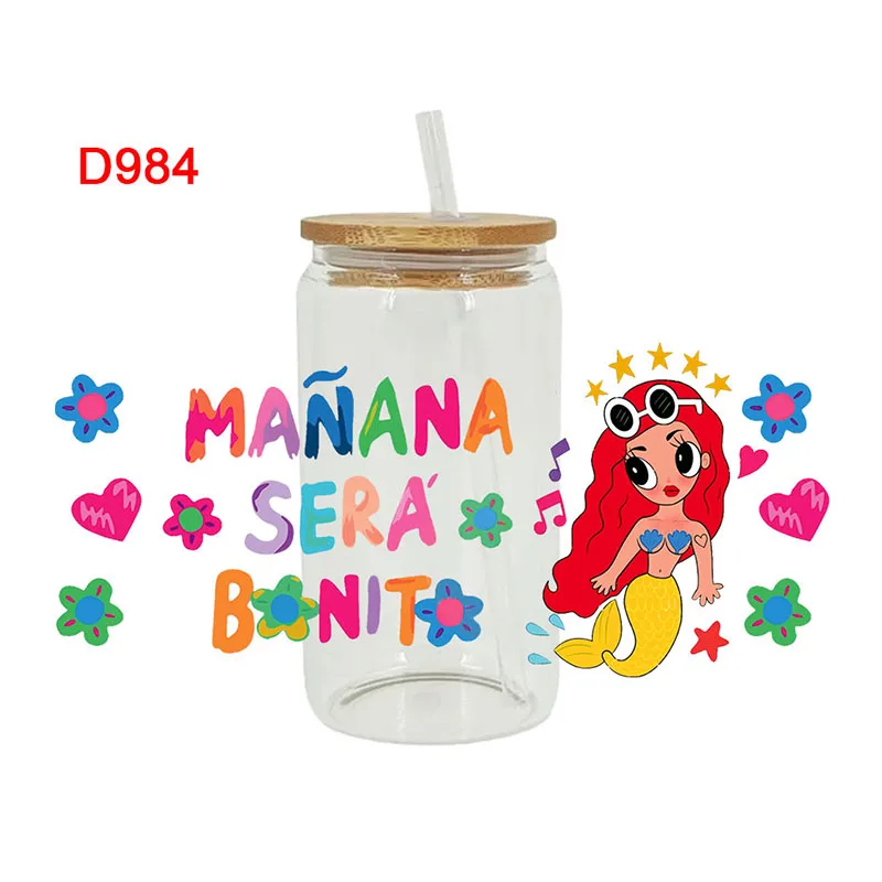 3D UV DTF Transfers Stickers 16oz Cup Wraps Karol G Star Printed For DIY Glass Ceramic Metal Leather Etc. D984 dtf transfer sticker