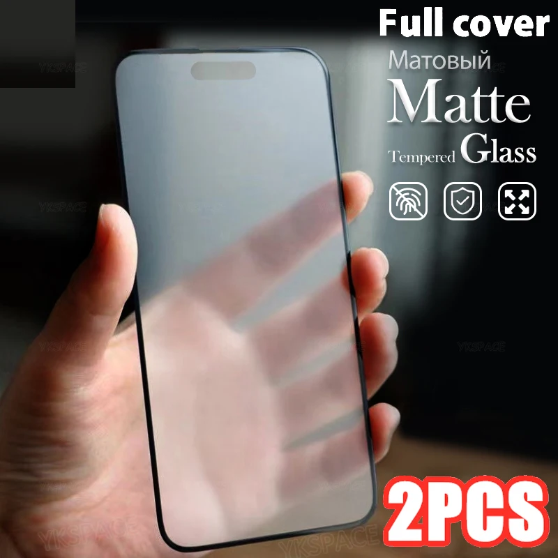2pcs Best Frosted Matte Full Cover 9h Tempered Glass For Iphone X Xs Xr