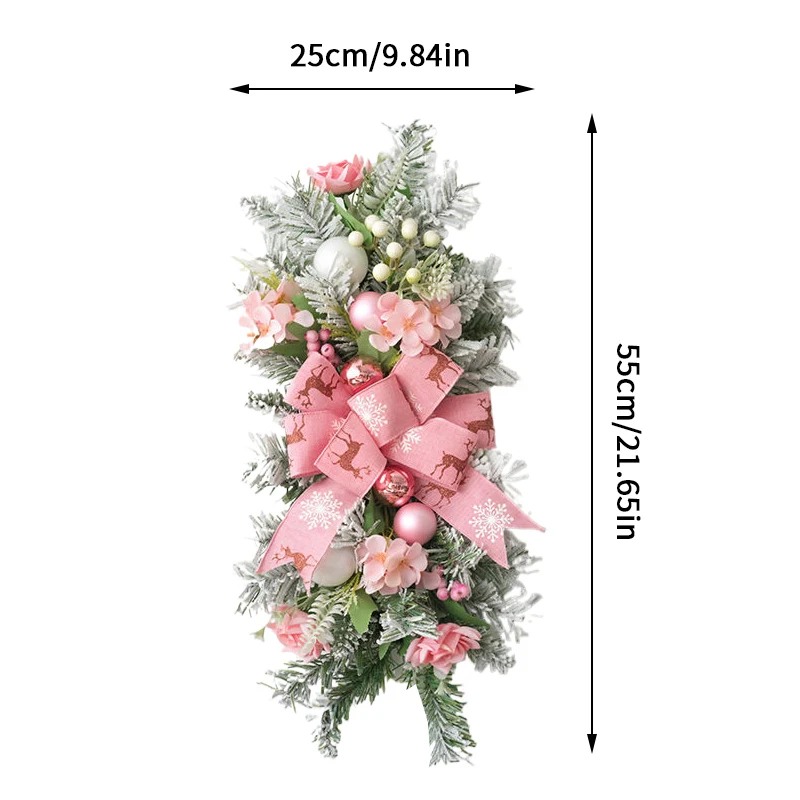 1pc Christmas Staircase Decoration Wreath Party Gift Christmas Home Furnishing Decoration Prop Evening Party Dress Up Prop