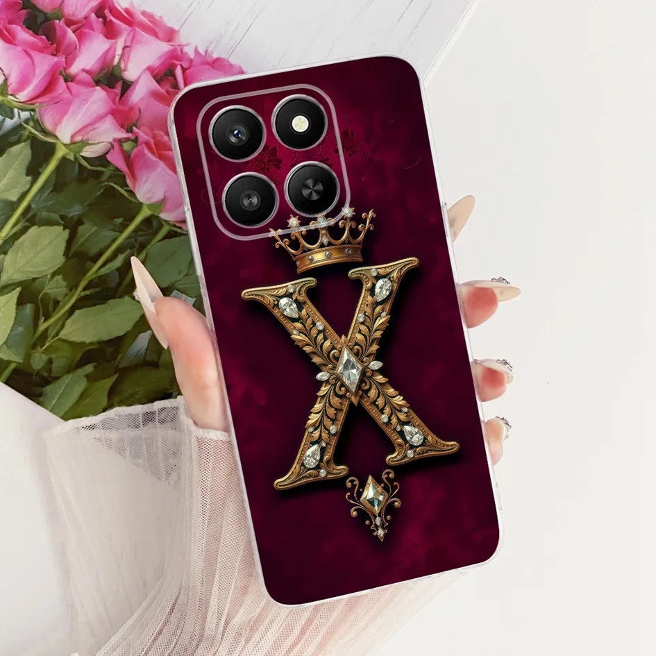 Clear Luxury Crown Letter Silicone Couple Phone Case - Soft and Stylish Protection