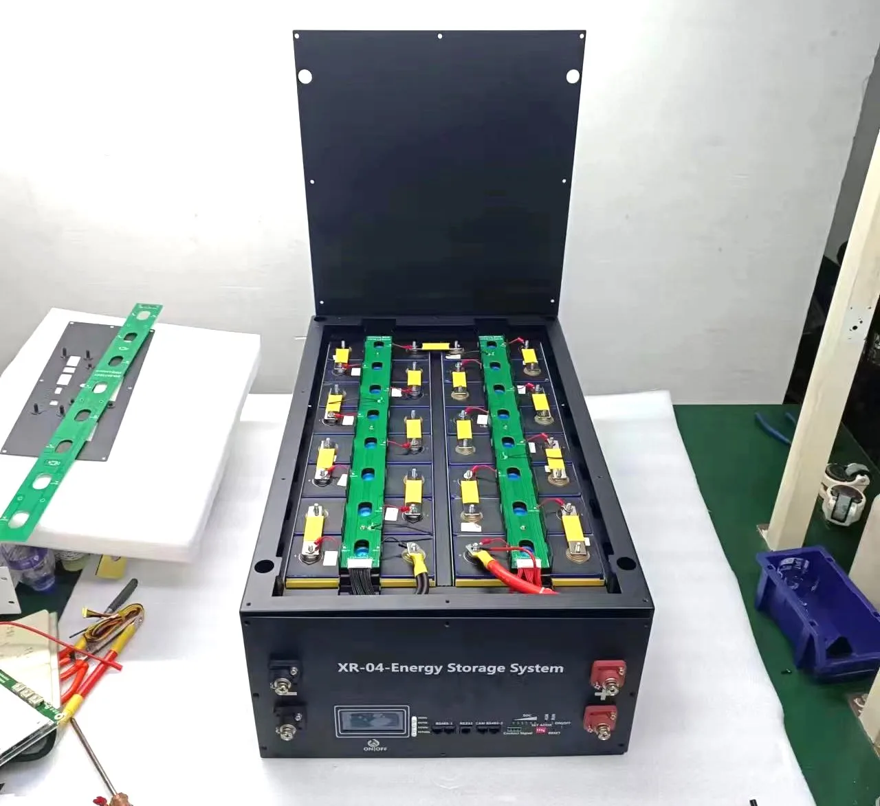 JBD BMS Power Box LiFePO4 Battery Case Stacked Solar Home Energy Storage 16S 51.