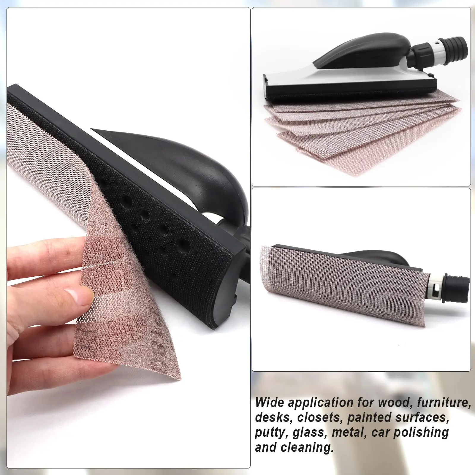 70&times;200MM Hand Multi-Hole Sanding Block Kit 10Pcs Dust Extraction Grip Face Block for Dust-Free Wood Polishing Car Detailing sandpaper tools