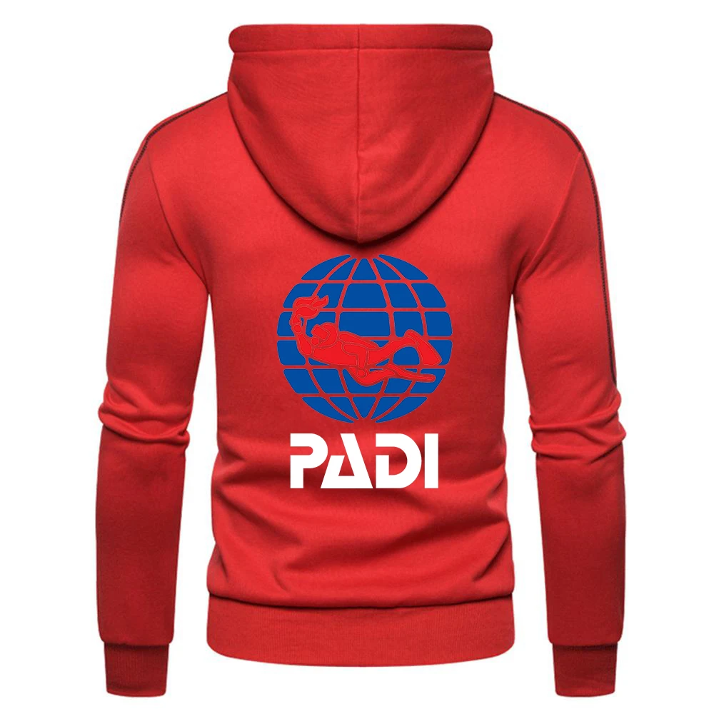 스쿠버 드라이버 Padi 남성용 편안한 코튼 후드, 지퍼 코트, 인기 용수철, 가을 패션 프린트, 신상