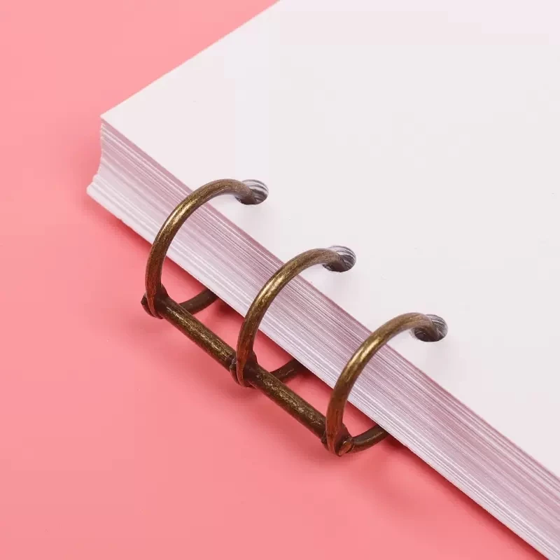 3-Rings Clip Loose Leaf Buckle Bronze Golden DIY Photo Album Card Ring Binding Iron Ring Book Menu Circular Binding