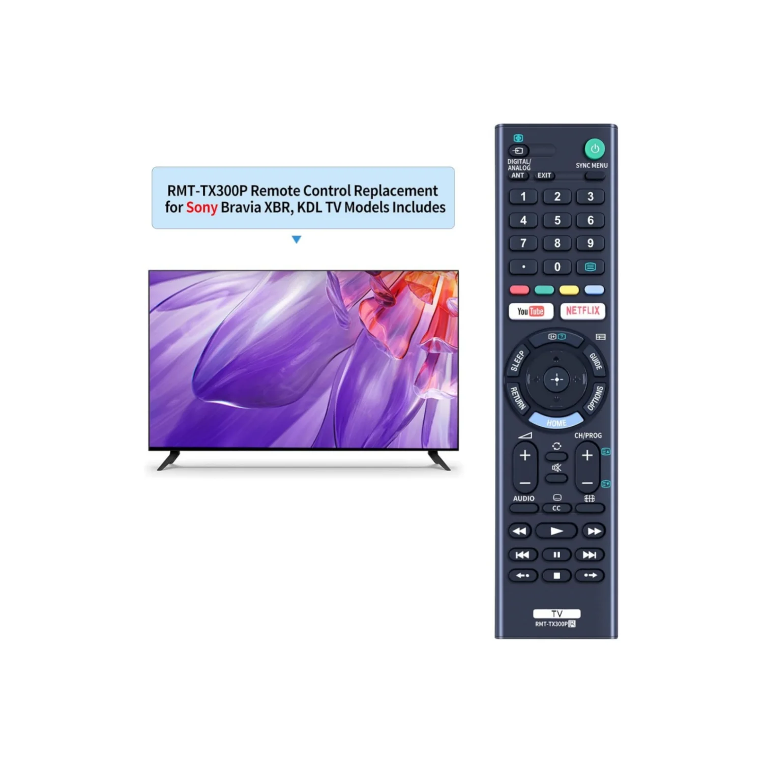 RMT-TX300E telecomando per Sony TV KDL-32WE610 KDL