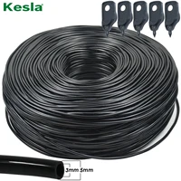 KESLA 5-100M Garden 3/5mm Watering Hose 1/8'' PVC Pipe Micro Drip Irrigation Tubing Sprinkler w/ Puncher for Balcony Greenhouse 1