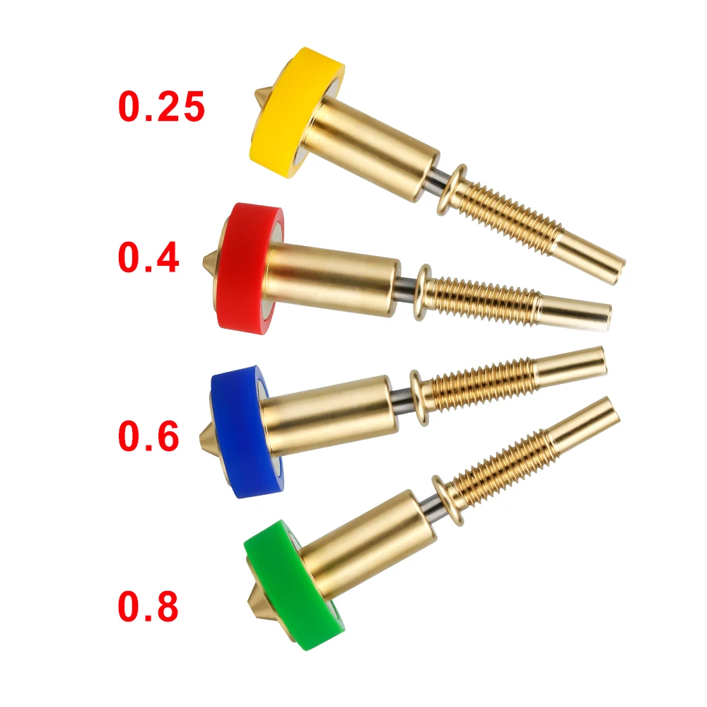 Bico Bimetálico Tudo-em-um Titânio de Latão Heatbreak para Extrusora Hotend 0.25 mm 0.4 mm 0.6 mm 0.8 mm - Imagem 2
