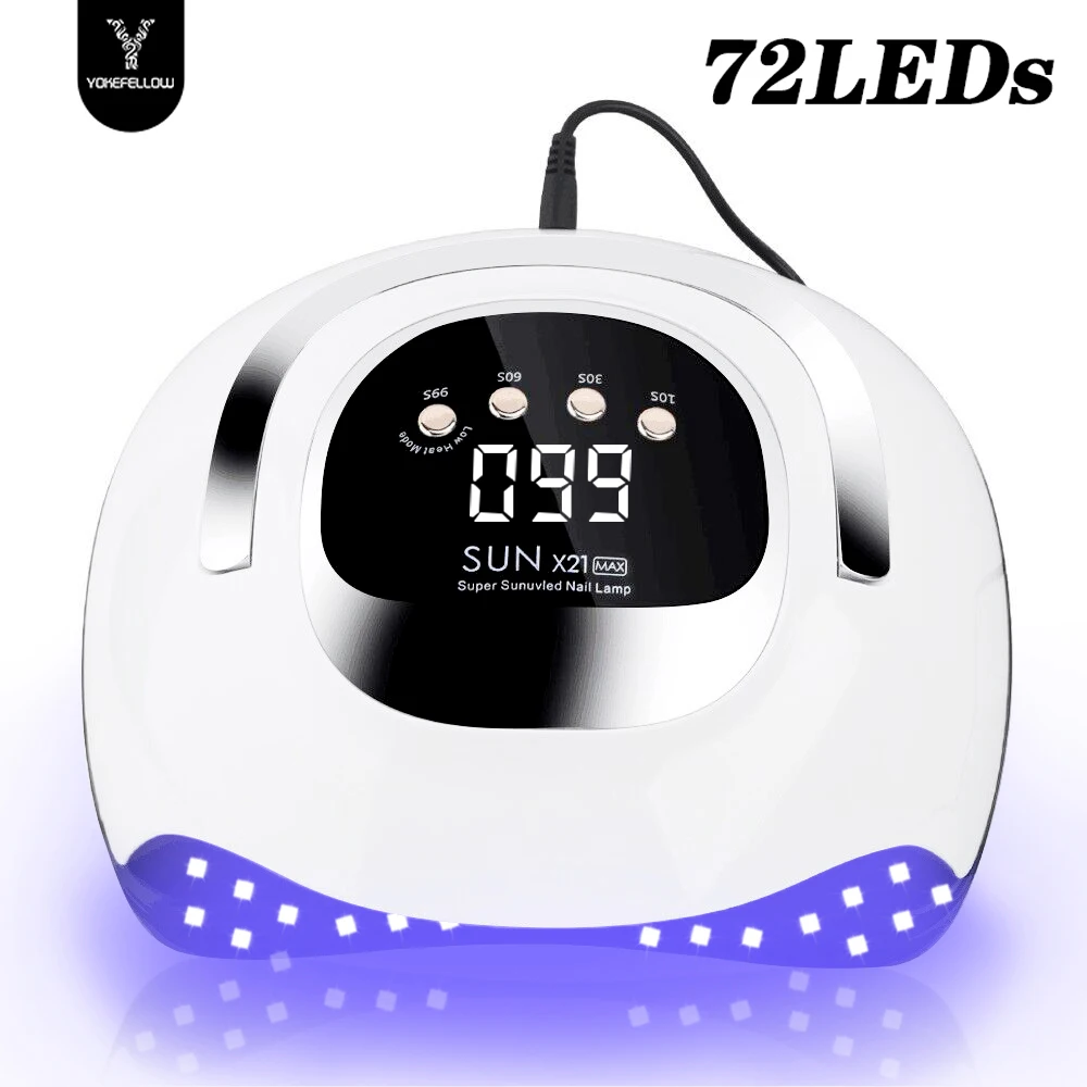 Nail Lamp 320W LED UV Light Dryer for Nails Gel Polish with 72 LEDs 4 Timer Setting LCD Display Screen Auto Sensor Professional Nail Light