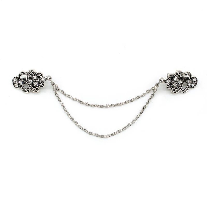 Women Vintage Chain Cardigan Clip Lady Retro Buckles Cloak Shawl Shirt Scarf Brooch Pin Jewelry clothing decor