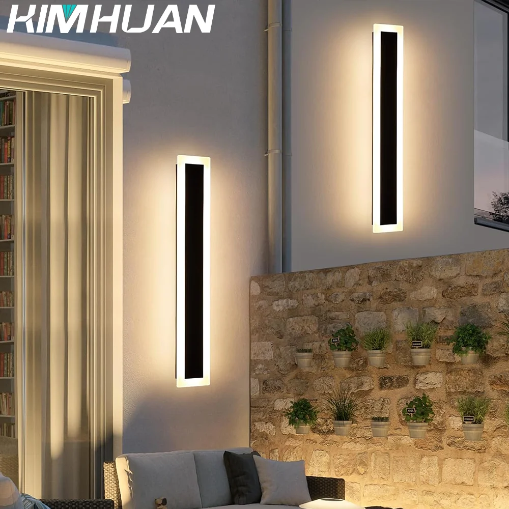Long Strip Outdoor Wall Lamp Exterior Wall Ip65 Waterproof Modern LED Lighting Garden Villa Balcony Washer 85-265V Dimmable