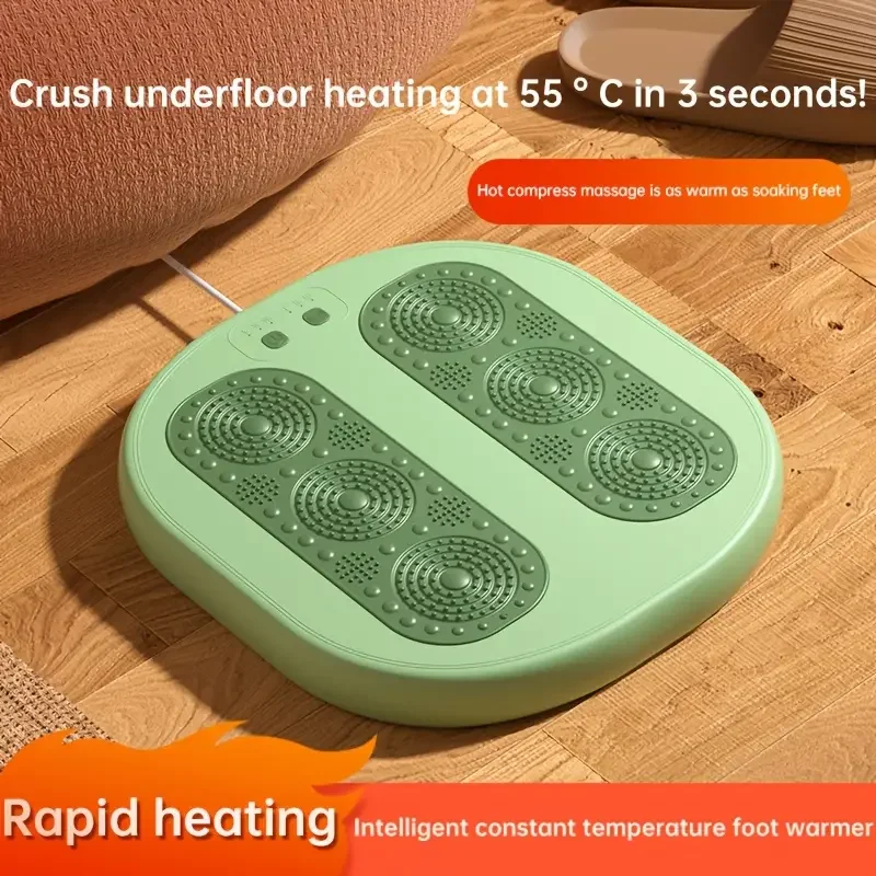 Massageador de pés e aquecedor de pés com 3 configurações de temperatura e 3 modos de vibração, design ultrafino