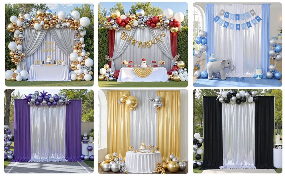 Goldfarbener Pailletten-Hintergrundvorhang, knitterfrei, schimmernde Rückseite, Tropfenvorhänge für Fotografie, Geburtstag, Hochzeit, Babyparty, Weihnachtsdekoration – Detail 9