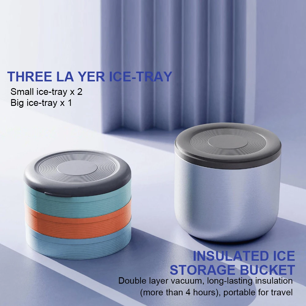 Silicone Ice Cube Trays Set Square Ice Cube Molds Ice Maker BPA Free Reusable Ice Mold For Whiskey, Cocktails, Bourbon With Lid 4