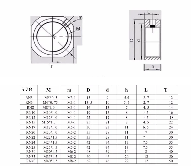 Description Picture 2 of itemSL 1/2/5pcs M4-M16 RN square precision lock nut ball rod bearing loose and non-slip square nuts