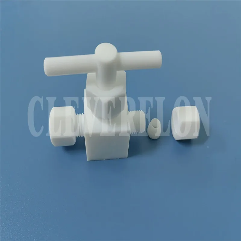 2 way pipe union PTFE F4 needle valve
