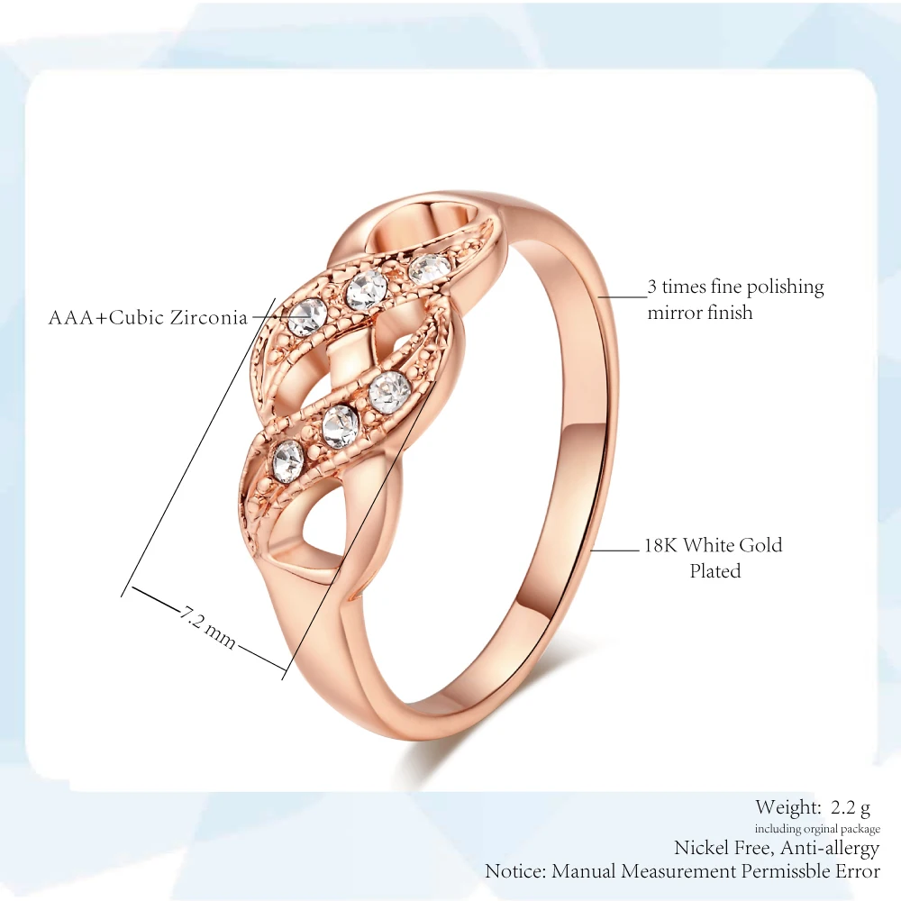 Ring For Women Simple Style Wave Shape Austrian Crystals Rose Gold Color Silver Color Fashion Jewelry ZYR334 ZYR226 gold color rings,gold color ring,finger ring,silver ring