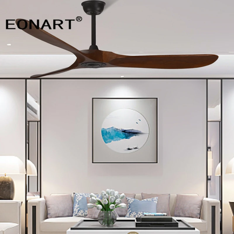 60 Inch Modern Solid wood DC Ceiling Fan Without Light Remote Control Wooden Ceiling Fans For Home 110V 220V Ventilador De Techo
