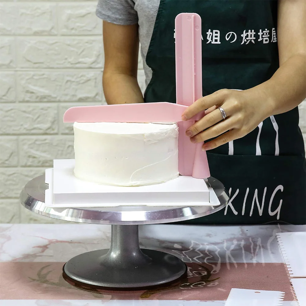 DIY 11 Inch Cake Turntable Rotating Decorating Stand With Adjustable Icing Scraper Plastic Cake Spinner Baking Supplies 10225 cake turntable,baking supplies,cake tools