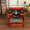 Mini Musical Case Typewriter Model 8 Notes Mechanical Musical Box Wood Metal Gift Ornaments for Kids Adults for Birthday Wedding 4