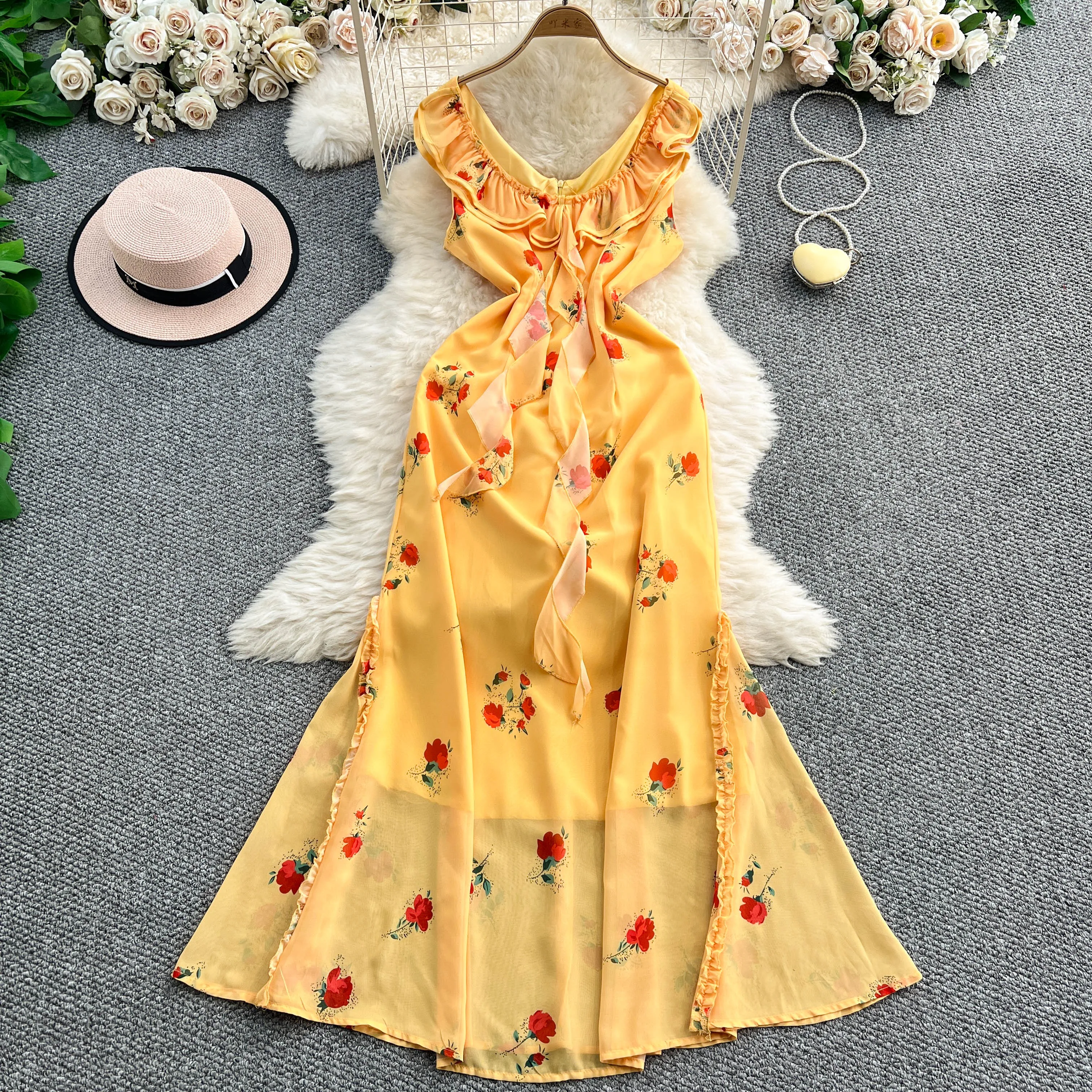 Chic print slim Slip Dress Fashion Beach Casual fairycore gothic dress  Vacation Summer Women dresses - AliExpress 200000345
